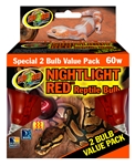 Zoomed Nightlight Red Reptile Bulb 60W   (2 Pack)